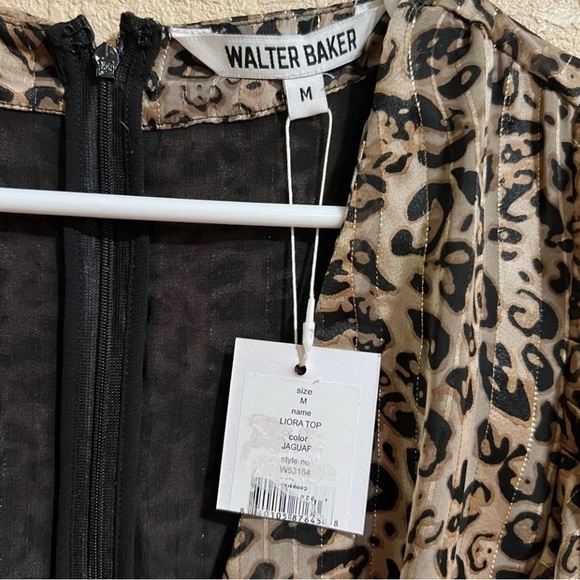 Authentic NWT Walter Baker Liora Peplum Top in jaguar animal print medium - Picture 9 of 9